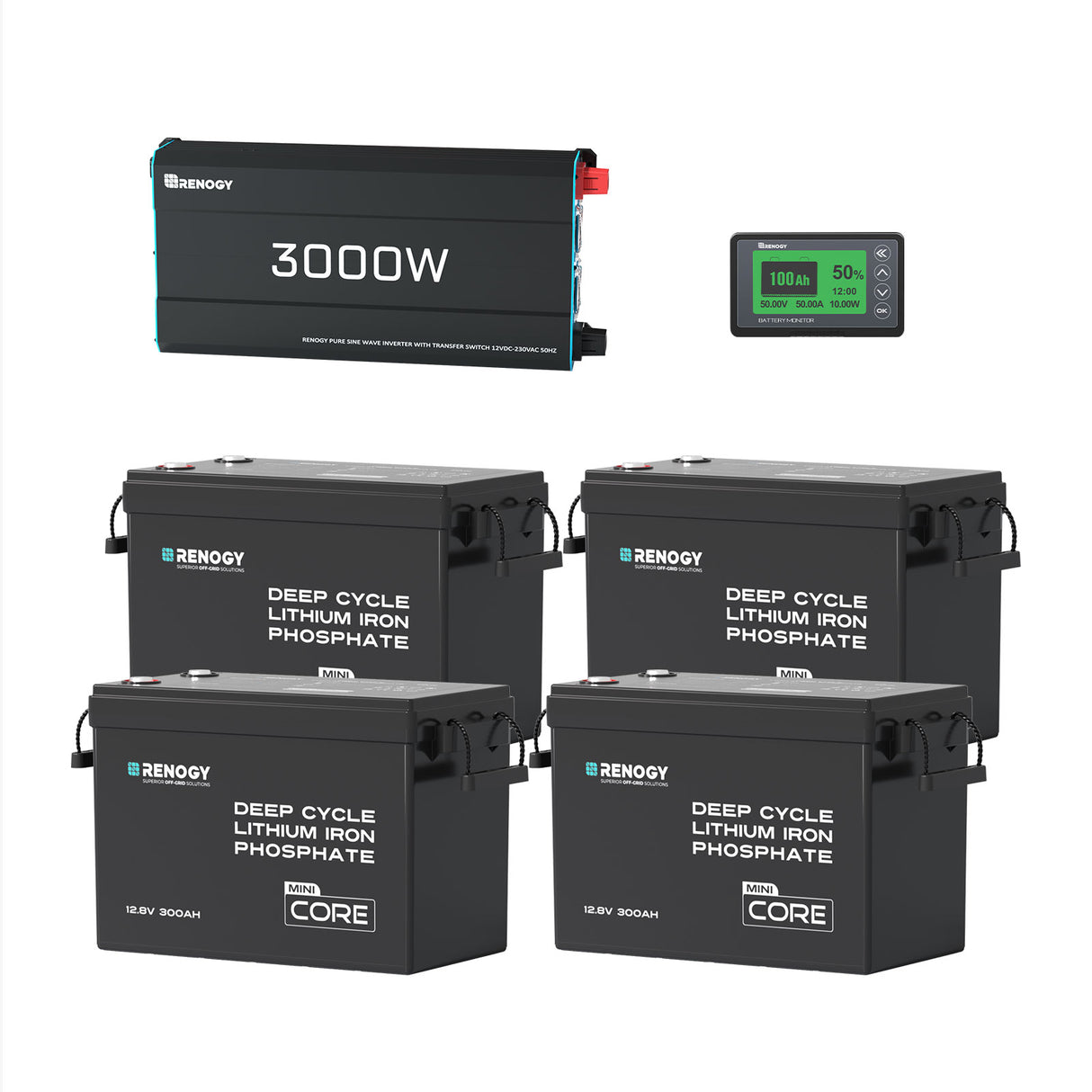 Renogy 15.36kWh Off-Grid Power Kit | 3000W Inverter, 60A MPPT