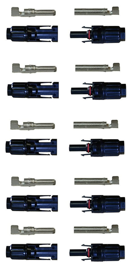Solar Connectors for Solar Panels 5 Pairs Male & Female