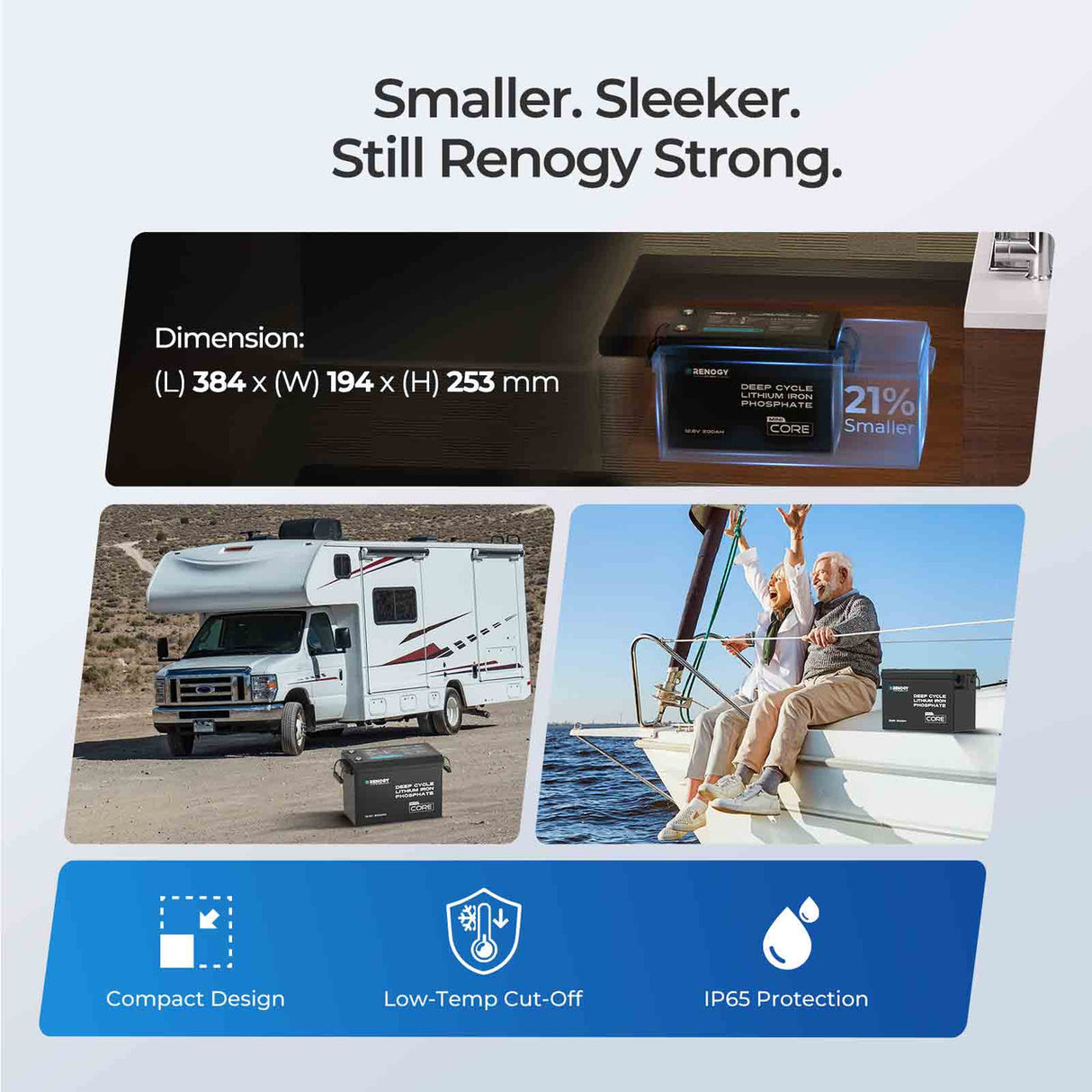 200ah slimline lithium battery smaller, sleeker