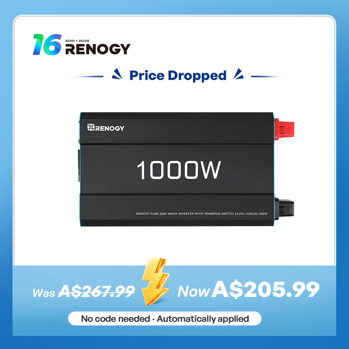 2000W 12V to 230V/240V Pure Sine Wave Inverter (with UPS Function)