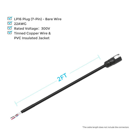 LP16 Plug (7-Pin) to Bare Wire