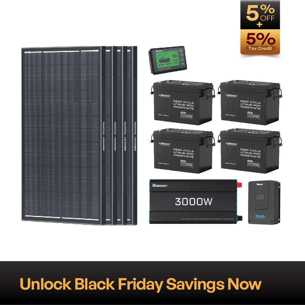 Renogy 15.36kWh Off-Grid Power Kit | 3000W Inverter, 60A MPPT