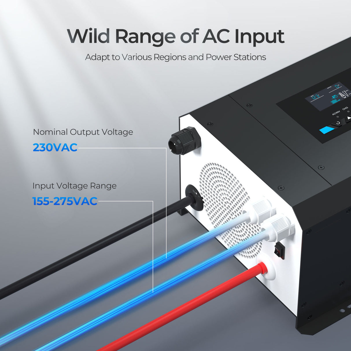 2000W 12V Pure Sine Wave Inverter Charger w/ LCD