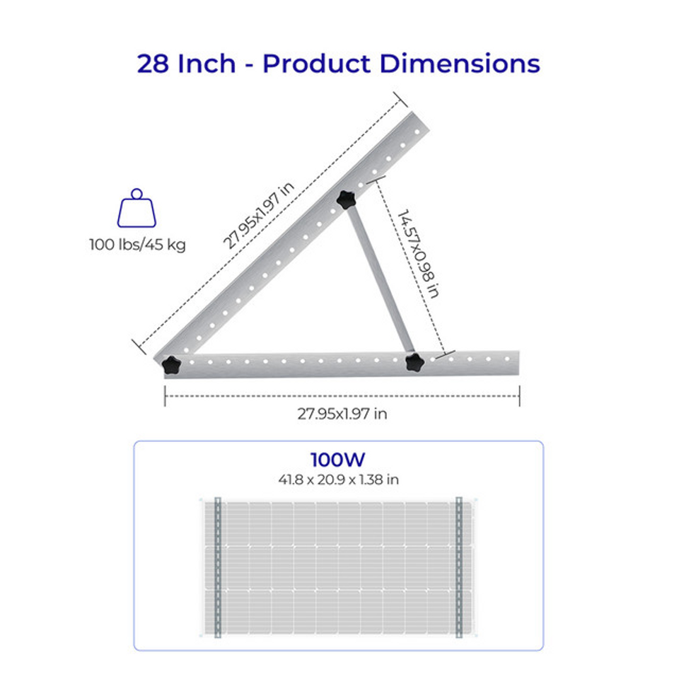 RV Solar Panel Kit Tilt Mount Brackets