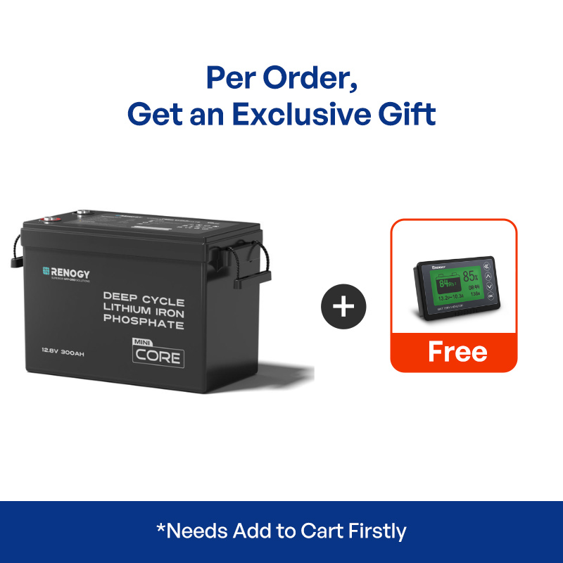 Renogy Core Mini 12.8V 300Ah Lithium Iron Phosphate Battery w/ Low-Temperature Protection
