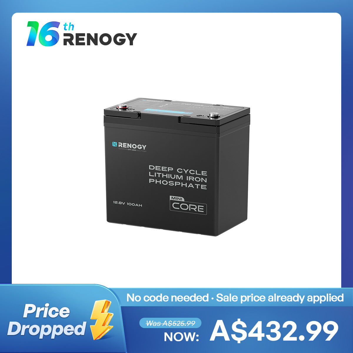 Core Mini - LiFePO4 12V 300/200/100Ah Lithium Battery