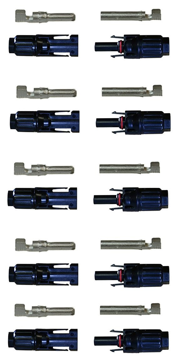 Solar Connectors for Solar Panels 5 Pairs Male & Female