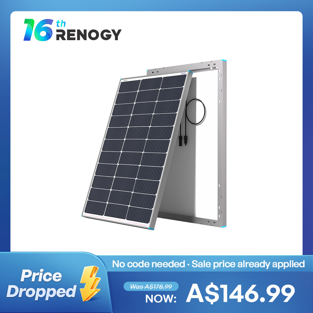 100W 16BB N-type High Efficiency Monocrystalline Solar Panel