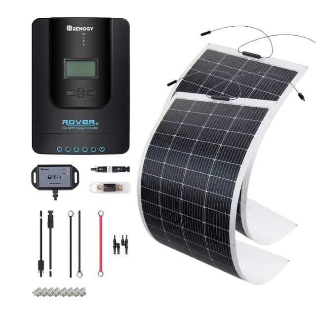 200 Watts 12/24 Volt Solar Panel Premium Kit with MPPT