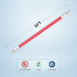 6AWG 5ft ANL Fuse Cable with Double Ring Terminals for 5/16 in Lugs