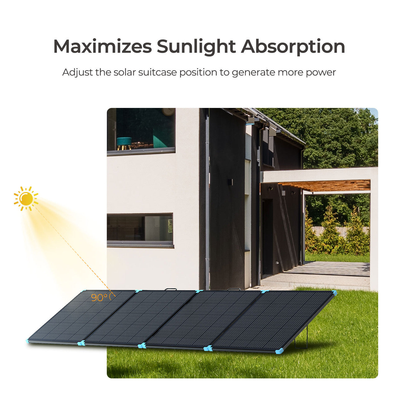 Maximizes Sunlight Absorption Portable Solar Panel