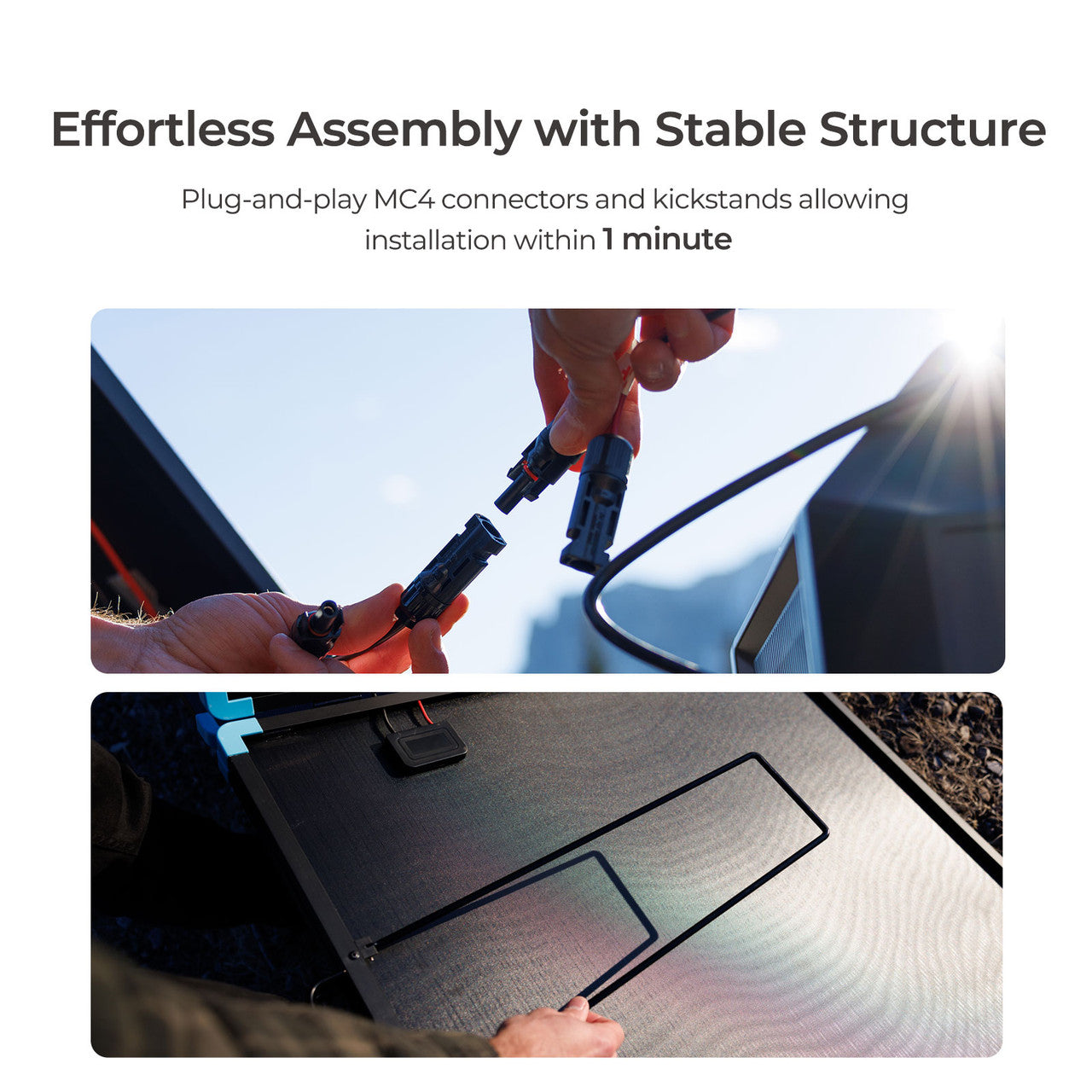 Effortless Assembly with Stable Structure Portable Solar Panel