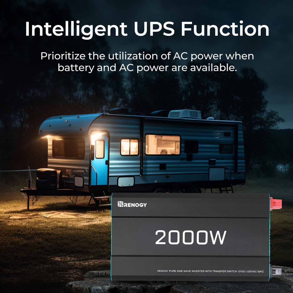 Renogy 2000W Pure Sine Wave Inverter Intelligent UPS Function