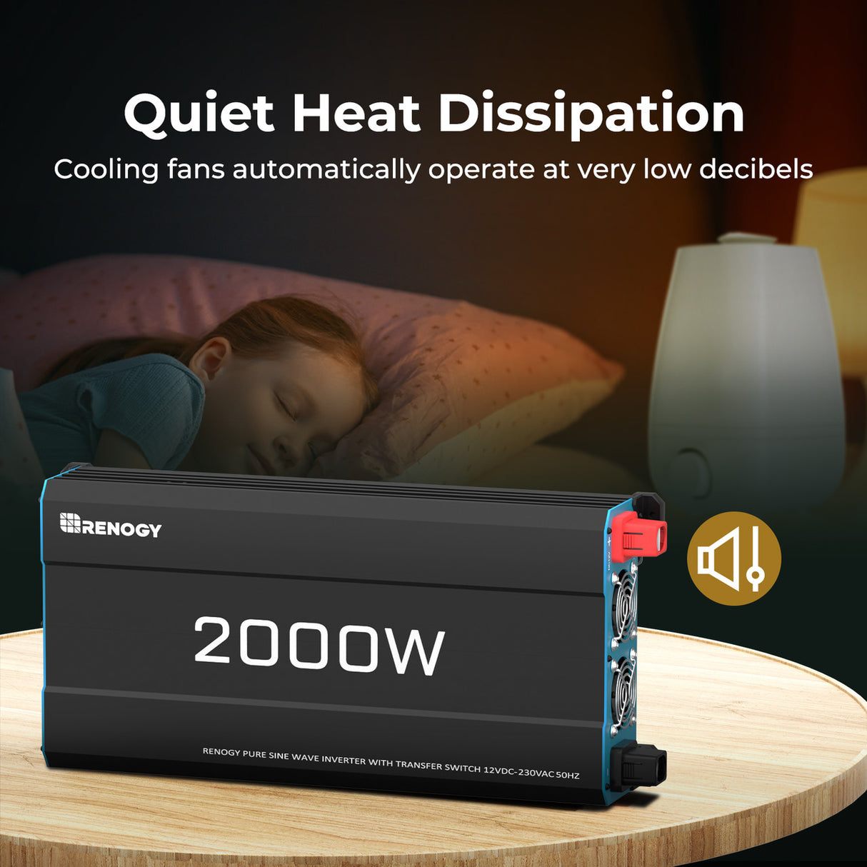 Quiet Heat Dissipation with Renogy 2000W Inverter
