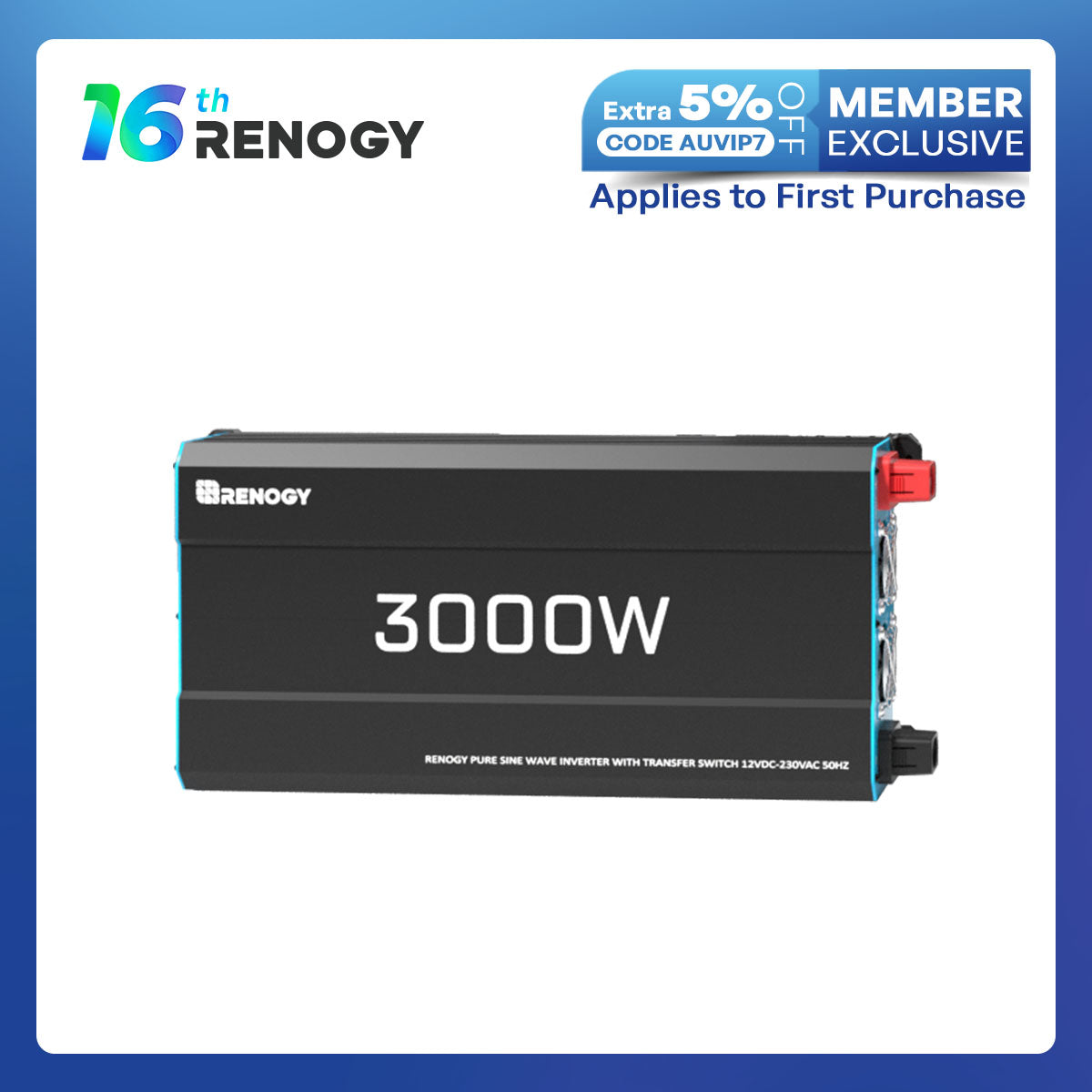 3000W 12V to 230V/240V Pure Sine Wave Inverter (with UPS Function)