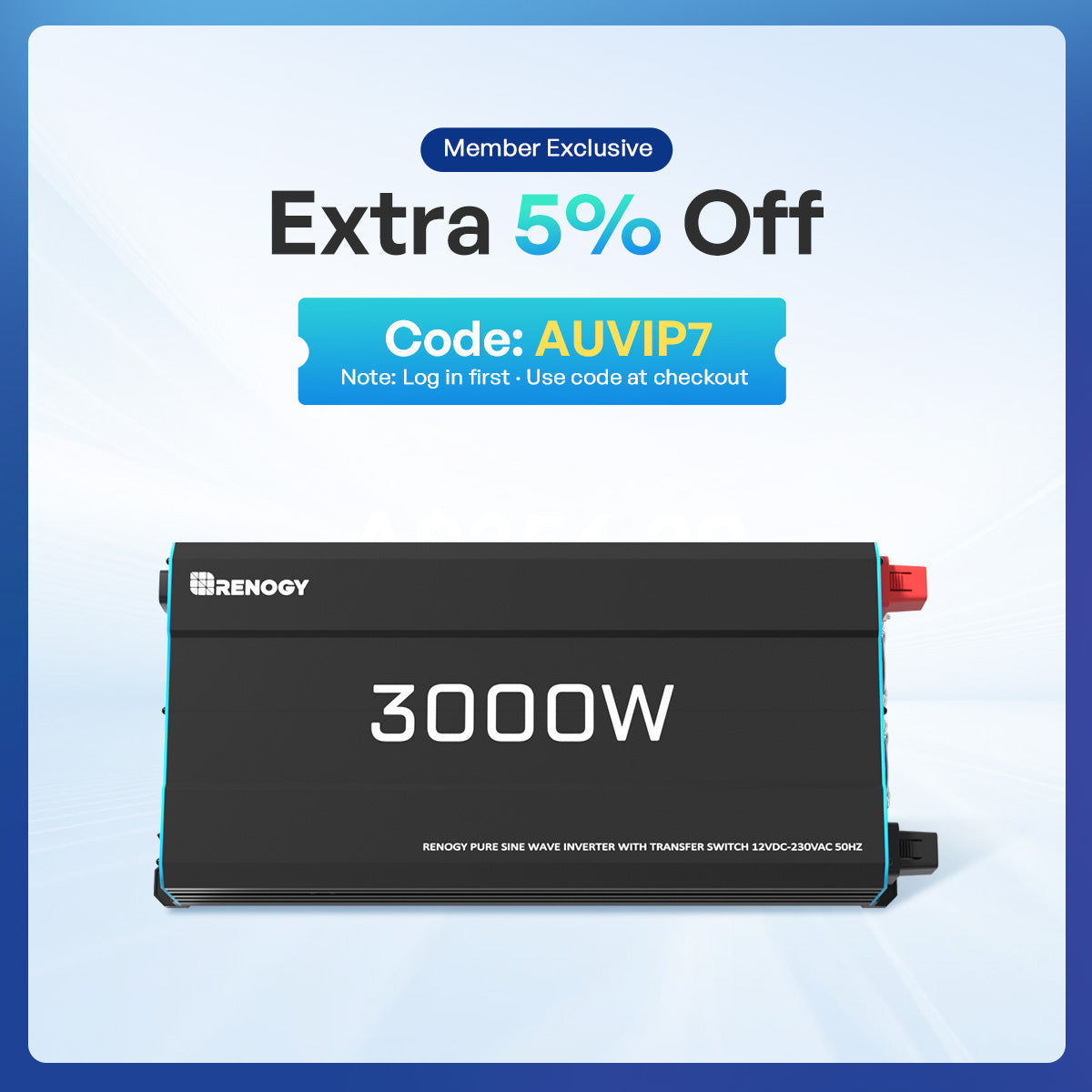 3000W 12V to 230V/240V Pure Sine Wave Inverter (with UPS Function)