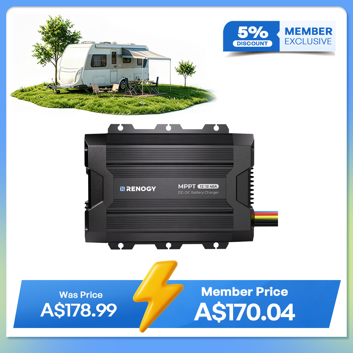 12V 40A DC-DC Battery Charger with MPPT