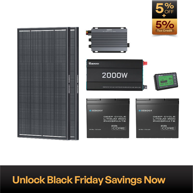 2.56kWh Off-Road 4WD Off-Grid Power Kit | 2000W Inverter, 50A DC-DC w/ MPPT, ShadowFlux Panels