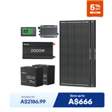 2.56kWh Off-Road 4WD Off-Grid Power Kit | 2000W Inverter, 50A DC-DC w/ MPPT, ShadowFlux Panels