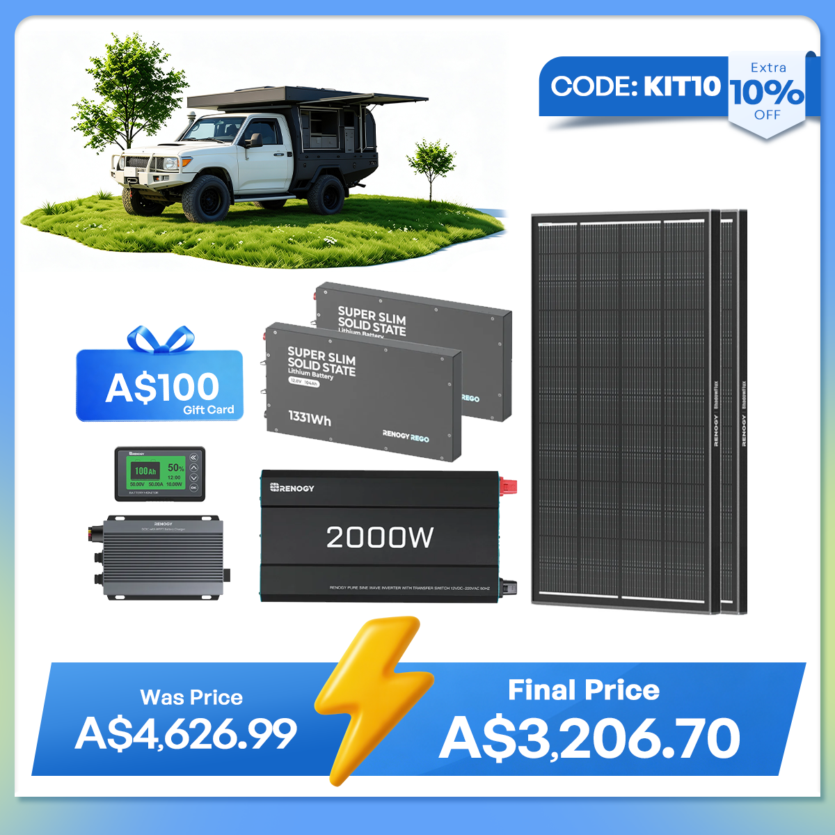 Renogy 208Ah 4WD Expedition Power Kit