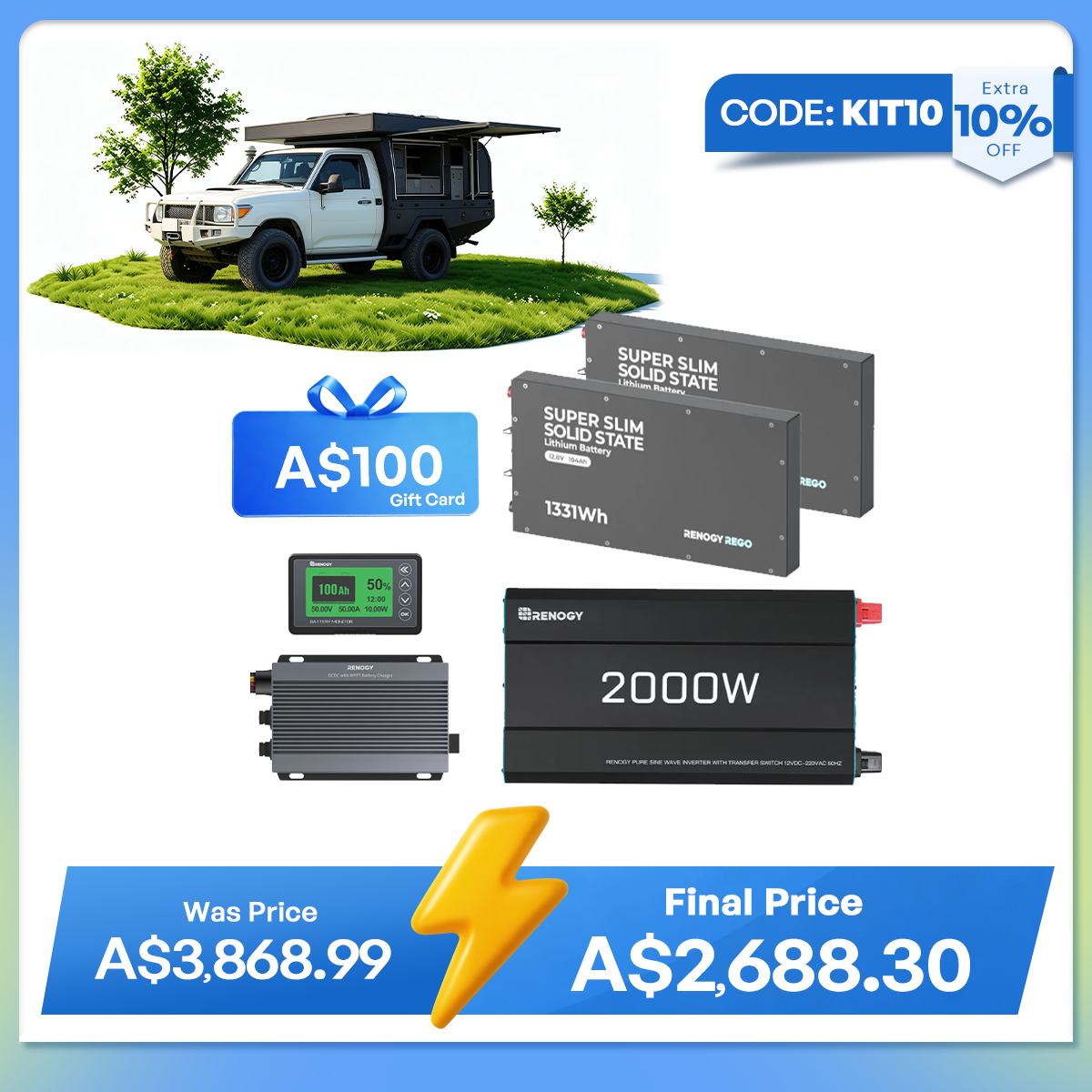 Renogy 208Ah 4WD Expedition Power Kit
