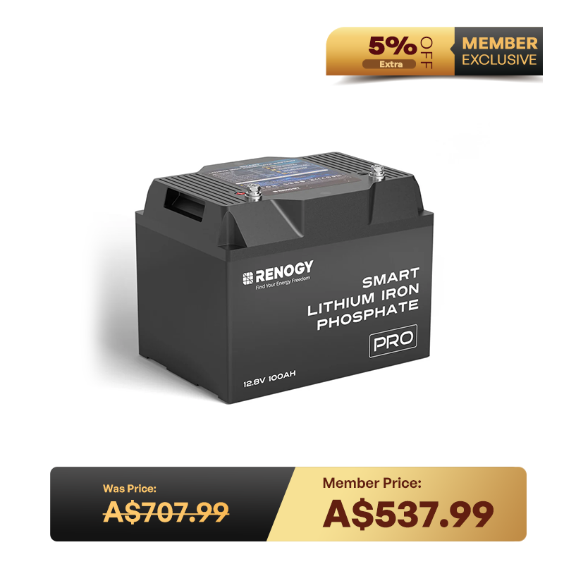 12V 100Ah Pro Deep Cycle Lithium Iron Phosphate Battery w/Bluetooth & Self-heating Function