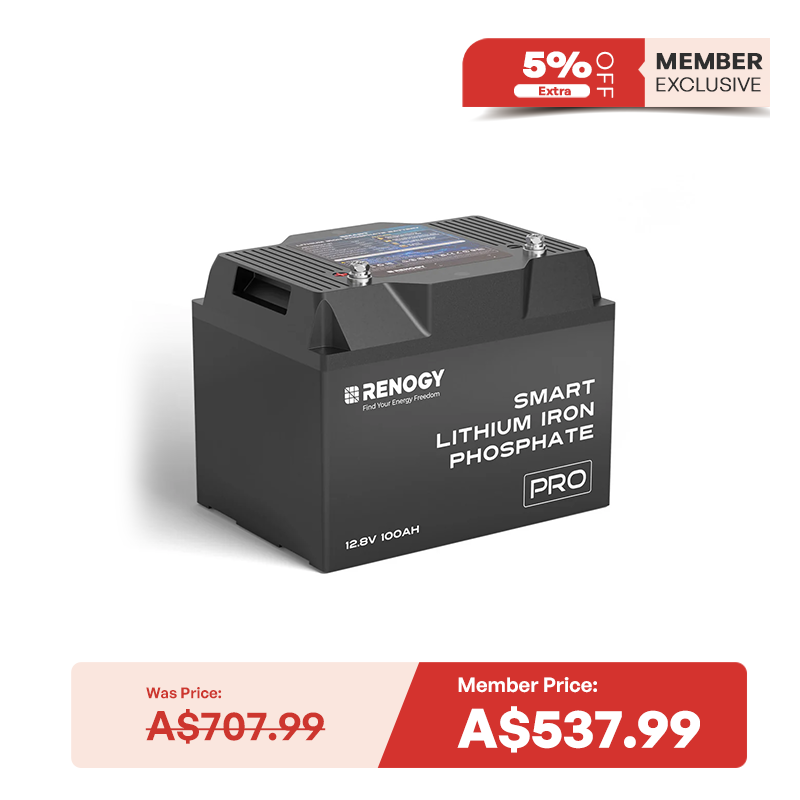 12V 100Ah Pro Deep Cycle Lithium Iron Phosphate Battery w/Bluetooth & Self-heating Function