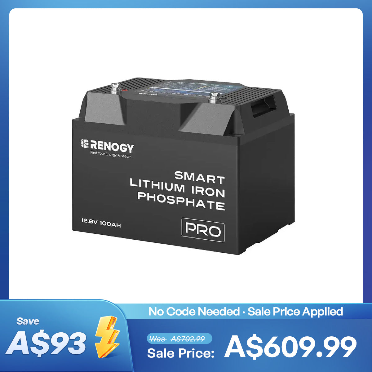 12V 100Ah Lithium Iron Phosphate Battery with Bluetooth & Self-Heating Function | Pro Series