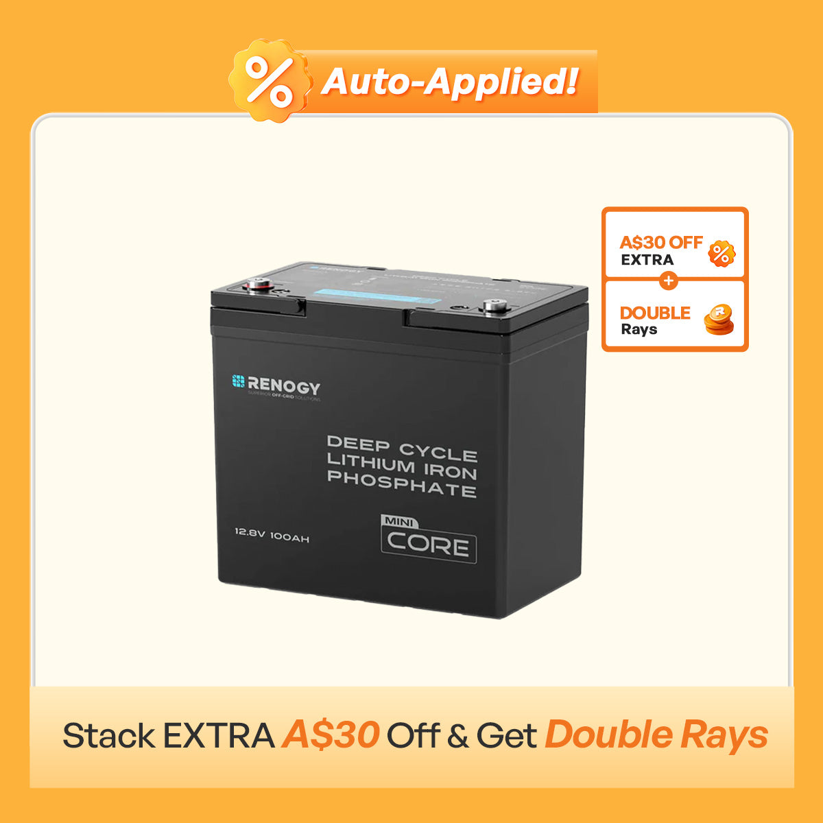 Mini Size 12.8V 100Ah Lithium Iron Phosphate Battery