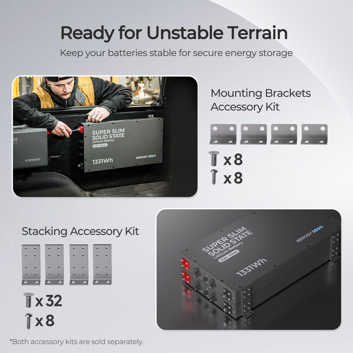 Renogy REGO - 12.8V 104Ah Super Slim Lithium Iron Phosphate Battery