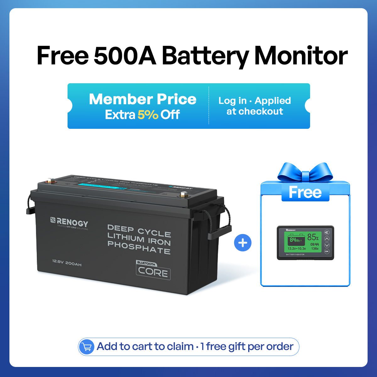 12V 200Ah Lithium Iron Phosphate Battery with Bluetooth | Core Series