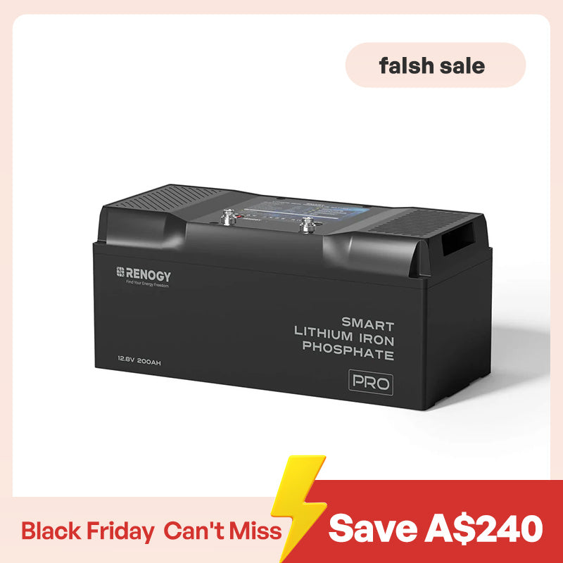 12V 200Ah Pro Deep Cycle Lithium Iron Phosphate Battery w/Bluetooth & Self-heating Function