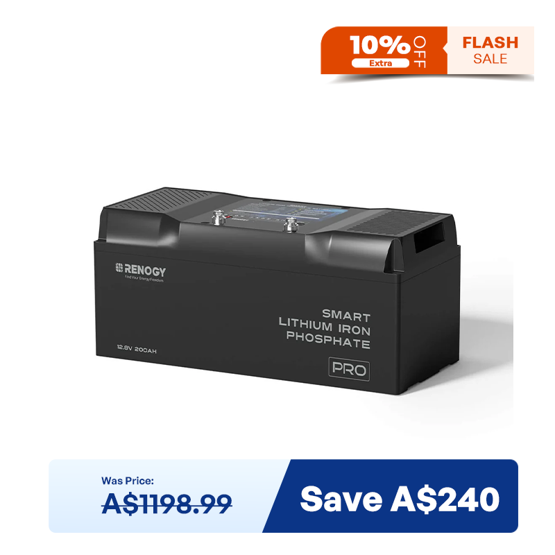 12V 200Ah Pro Deep Cycle Lithium Iron Phosphate Battery w/Bluetooth & Self-heating Function