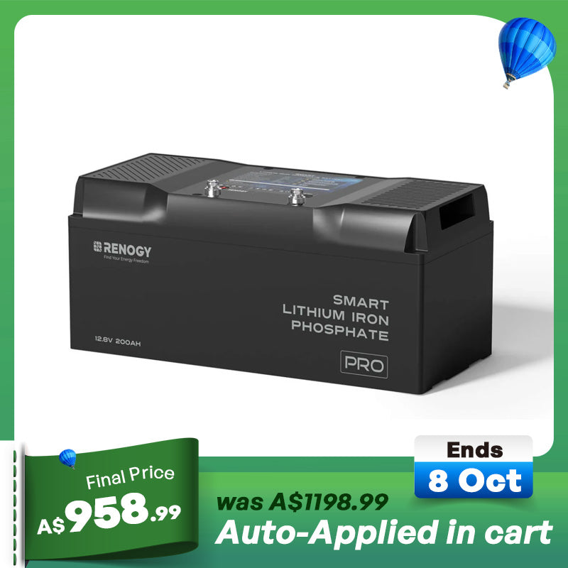 12V 200Ah Pro Deep Cycle Lithium Iron Phosphate Battery w/Bluetooth & Self-heating Function