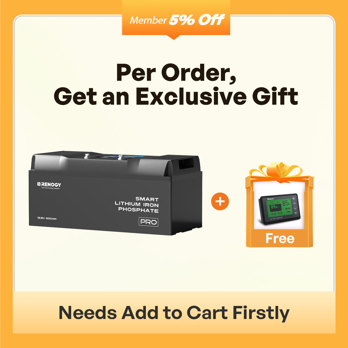 Pro - 12V 100/200Ah Smart Lithium Iron Phosphate Battery w/ Bluetooth & Self-Heating