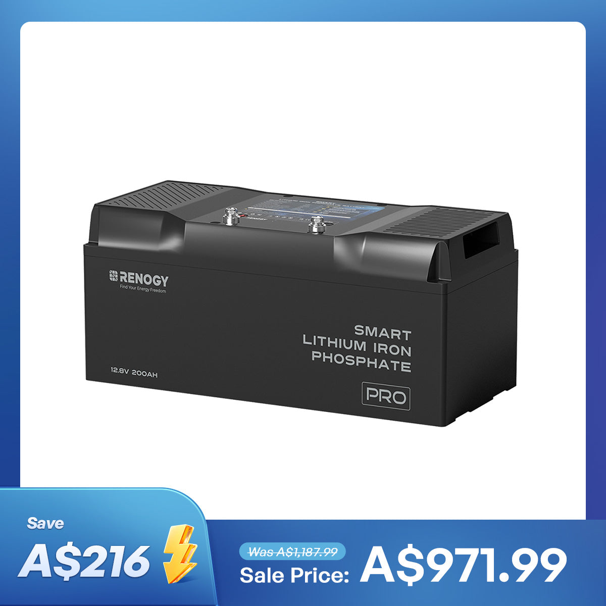 Pro - 12V 100/200Ah Smart Lithium Iron Phosphate Battery w/ Bluetooth & Self-Heating