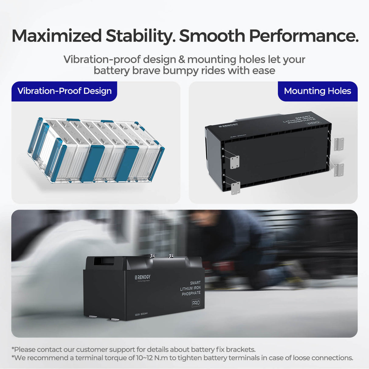 12V 200Ah Pro Deep Cycle Lithium Iron Phosphate Battery with Maximized Stability