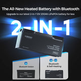 2-IN-1 The New Heated Battery with Bluetooth of 12V 200Ah Pro Deep Cycle Lithium Iron Phosphate Battery