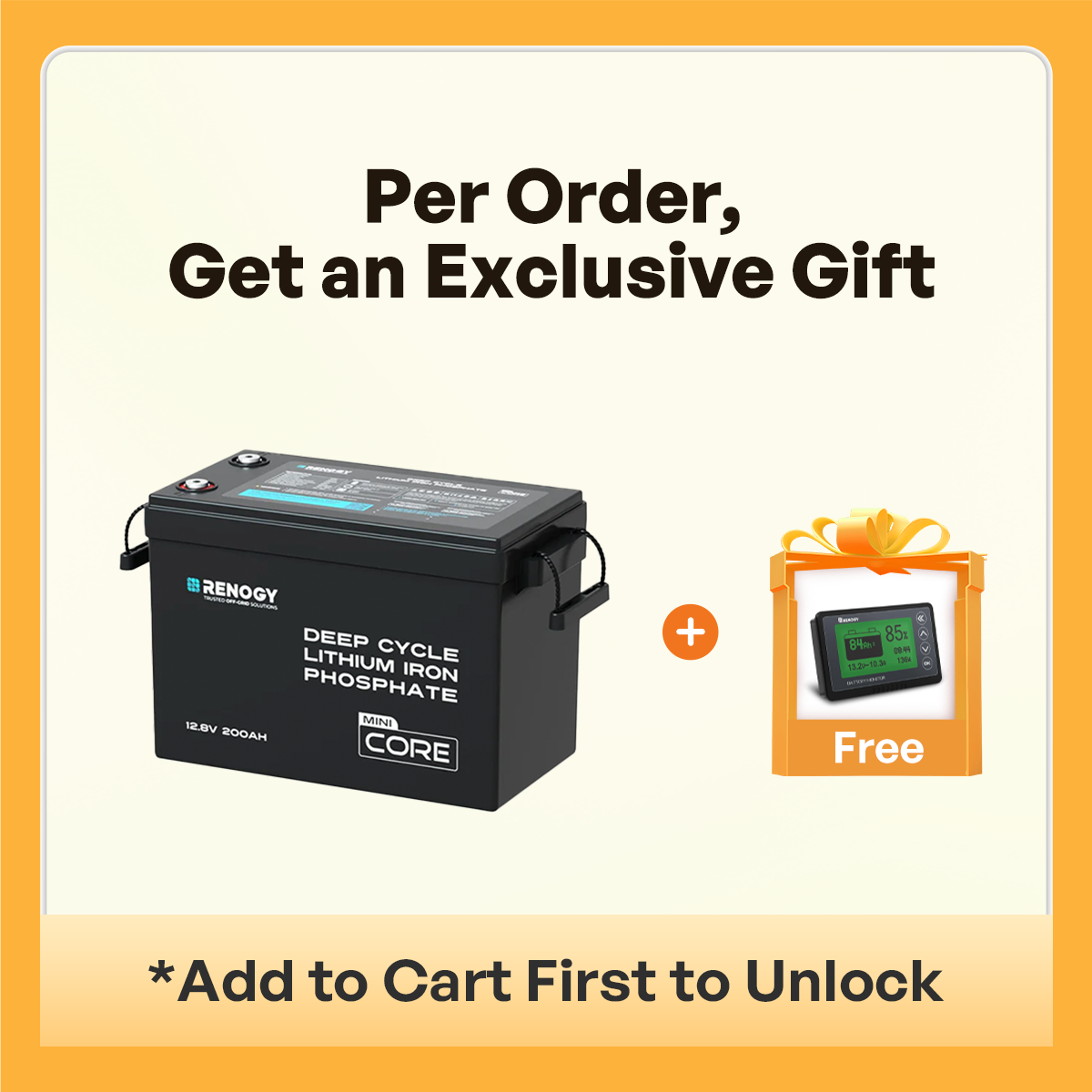 Mini Size 12.8V 200Ah LiFePO4 Battery w/ Low-Temperature Protection