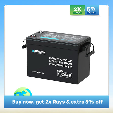 Mini Size 12.8V 200Ah LiFePO4 Battery w/ Low-Temperature Protection