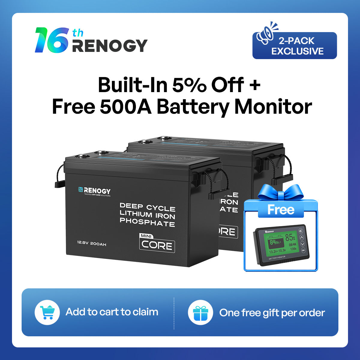 Core Mini - LiFePO4 12V 300/200/100Ah Lithium Battery