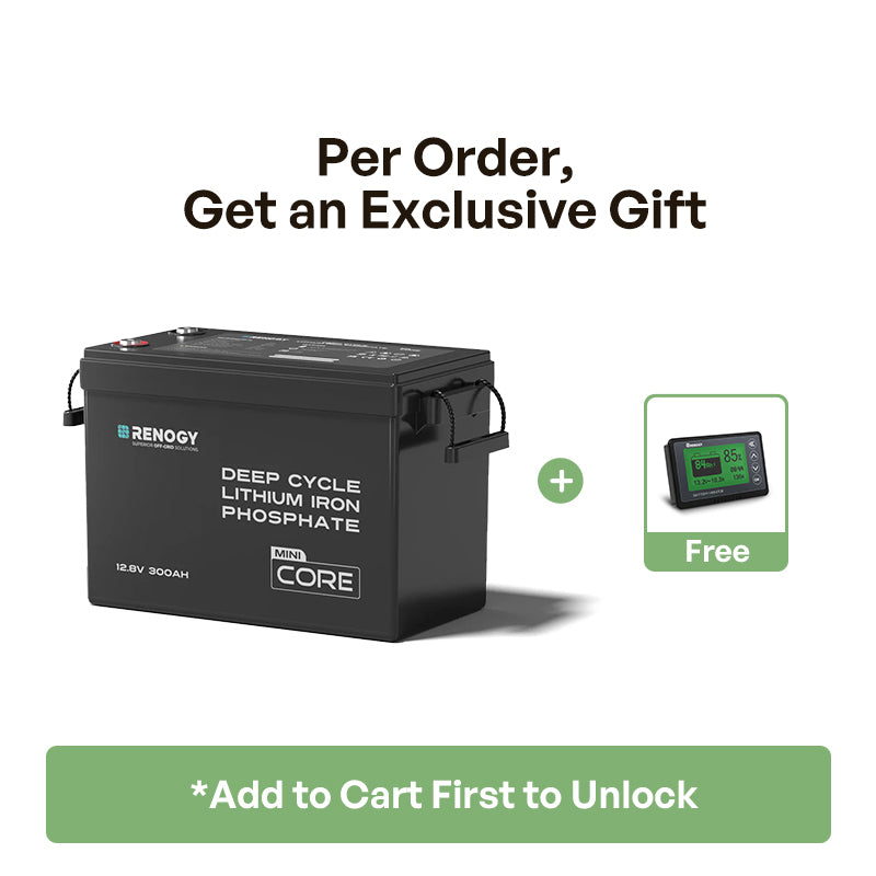 Renogy Core Mini 12.8V 300Ah Lithium Iron Phosphate Battery w/ Low-Temperature Protection