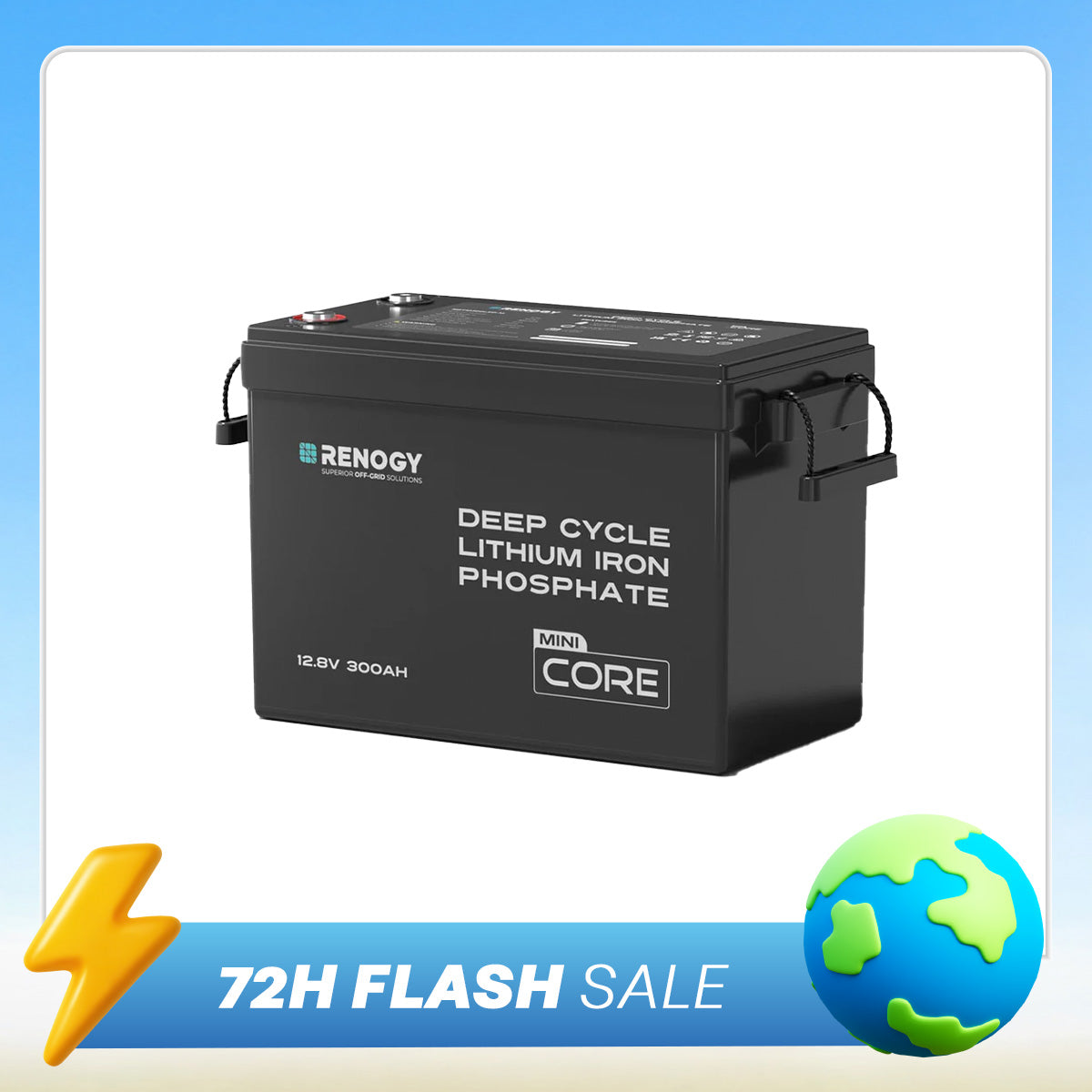 Renogy Core Mini 12.8V 300Ah Lithium Iron Phosphate Battery w/ Low-Temperature Protection