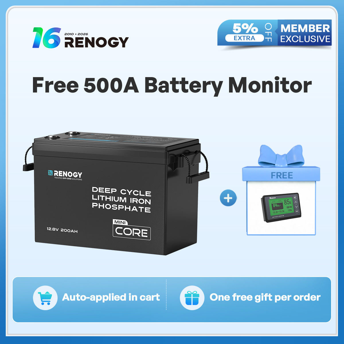 Core Mini - LiFePO4 12V 300/200/100Ah Lithium Battery