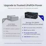 12 Volt 300Ah Deep Cycle Lithium Iron Phosphate Battery Upgrade