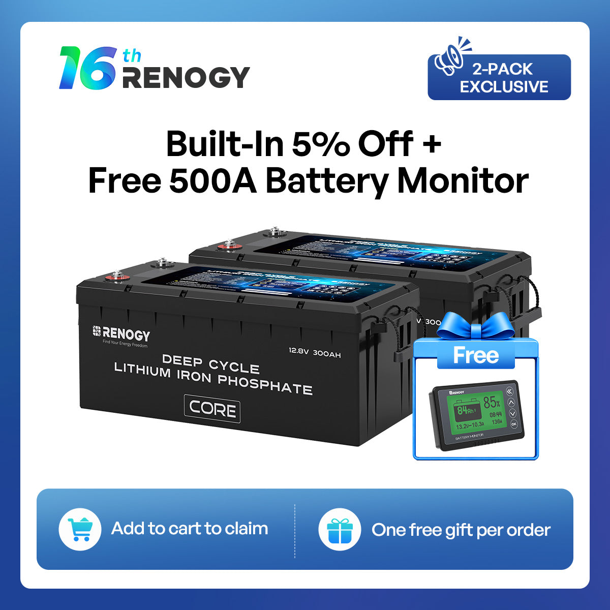 12V 300Ah Core Series Deep Cycle Lithium Iron Phosphate Battery w/Self-Heating | Core Series