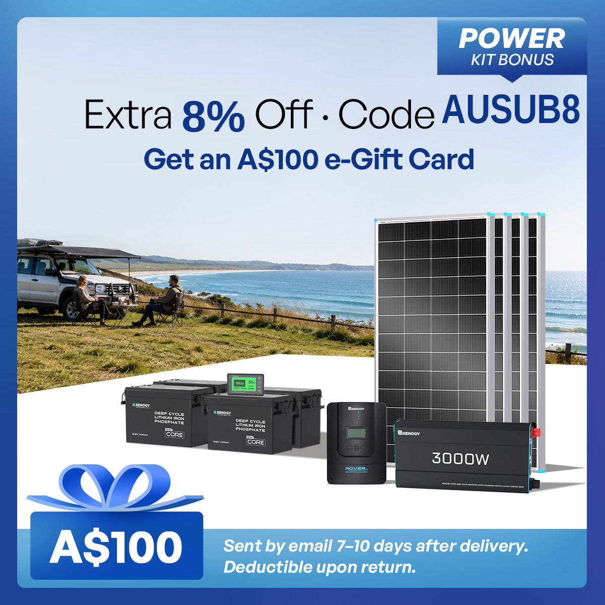 Renogy 10.24kWh Off-Grid Power Kit | 3000W Inverter, 60A MPPT