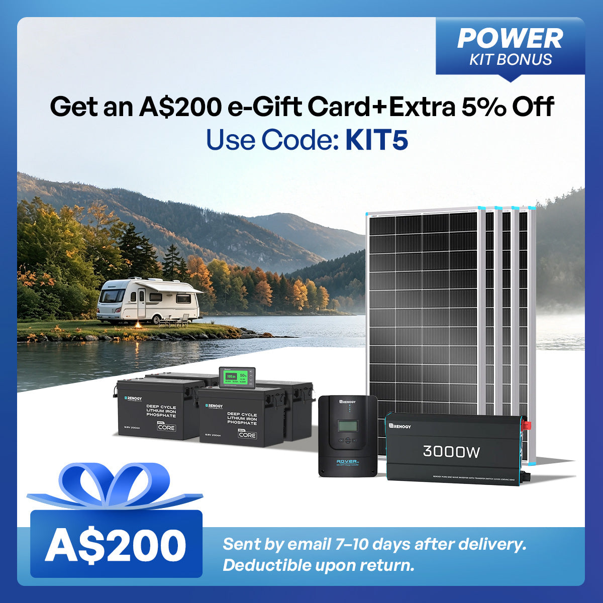 Renogy 10.24kWh Off-Grid Power Kit | 3000W Inverter, 60A MPPT