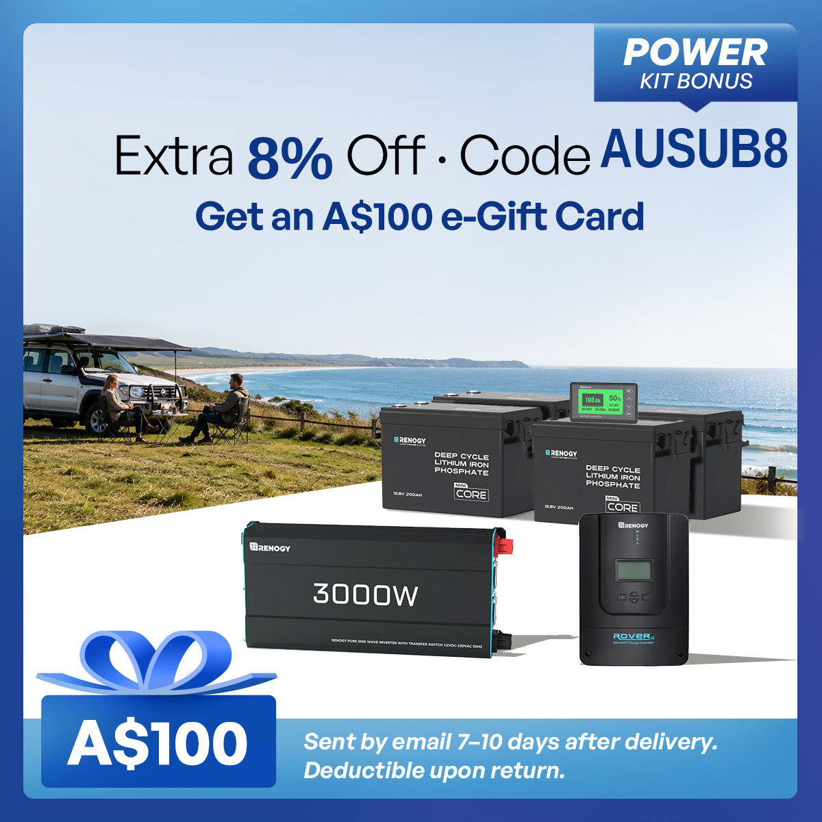 Renogy 10.24kWh Off-Grid Power Kit | 3000W Inverter, 60A MPPT