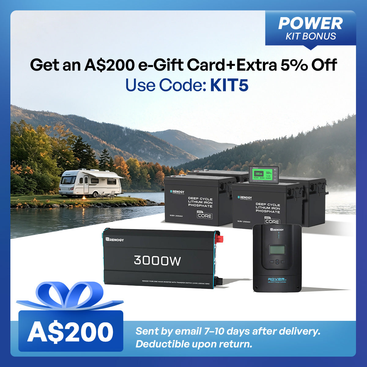 Renogy 10.24kWh Off-Grid Power Kit | 3000W Inverter, 60A MPPT